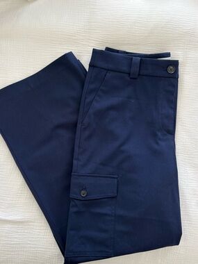 LOFT Wide Leg Navy Cargo Pants